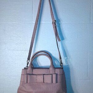 Kate Spade Blush Pink Charm City Ostrich Bow Crossbody Purse Leather